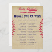 honkbal Baby shower spel - bewerkbare naam, Kaart (Voorkant / Achterkant)