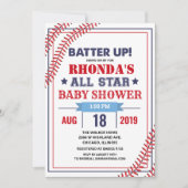 Honkbal baby shower uitnodiging (Voorkant)
