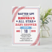 Honkbal baby shower uitnodiging (Staand voorkant)