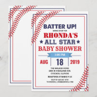Honkbal baby shower uitnodiging