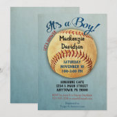 honkbal Baby shower Uitnodiging Jongen Sport (Voorkant / Achterkant)