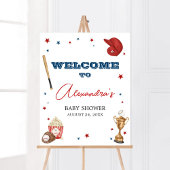 Honkbal Baby shower Welkom Poster