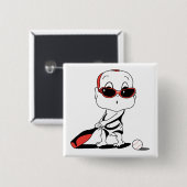 honkbal baby vierkante button 5,1 cm (Voorkant /achterkant)