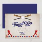  honkbal, babyjongen Shower Dank je wel Bedankkaart (Voorkant / Achterkant)