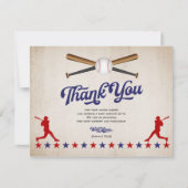  honkbal, babyjongen Shower Dank je wel Bedankkaart (Voorkant)