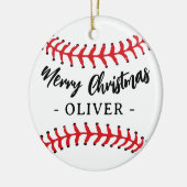 Honkbal Bal Aangepaste Naam Prettig Kerstfeest Keramisch Ornament (Links)
