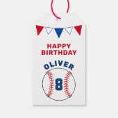 Honkbal bal beflagging Vlaggen Kinderen Verjaardag Cadeaulabel (Achterkant)