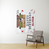 Honkbal bal bunting vlaggen foto verjaardagsfeestj wandkleed (In situ)