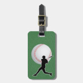 Honkbal - Bal en speler silhouet Naam Adres Bagagelabel (Voorkant verticaal)