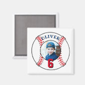 Honkbal Bal Kinderen Verjaardag Foto Magneet (Voorkant / Achterkant)