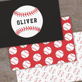 Honkbal Bal Patroon Kinderen Naam Verjaardag Inpakpapier Vel