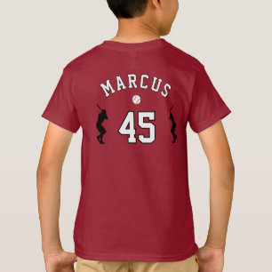 Honkbal Bal Speler Silhouet Naam Nummer T-shirt