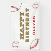 Honkbal Bal Sporten Zwart Kinderen Verjaardagsfees Spandoek (Verticaal)