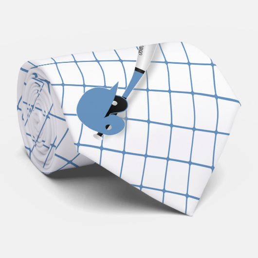 Honkbal Ball Helm Blauw Check stropdas (Opgerold)