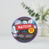 HONKBAL BALLEN BLAUW Verjaardag Party uitnodiging (Staand voorkant)