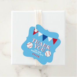 Honkbal Ballen Blauwe Verjaardag Dank u Bedankjes Labels