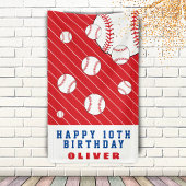 Honkbal Ballen Red Kids Verjaardagsfeest Spandoek