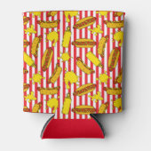 Honkbal Ballpark Weiner Hot Dog en Mosterd Print Blikjeskoeler (Voorkant)
