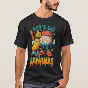 Honkbal banaan grappige sport druppel kunst voor v t-shirt