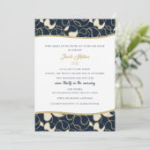 Honkbal Bar Mitswa Goud en Blauw Kaart (Staand voorkant)