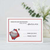 Honkbal Bar Mitswa Reageer op Felt RSVP Kaartje (Staand voorkant)