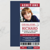 Honkbal Bar Mitswa Uitnodigt Kaart (Voorkant / Achterkant)