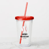 Honkbal Bar Mitzvah gepersonaliseerd Acryl Drinkbeker (Achterkant)