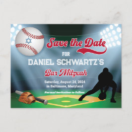 Honkbal Bar Mitzvah Save the Date Briefkaart