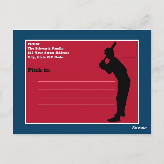 Honkbal Bar Mitzvah Save the Date Briefkaart (Achterkant)