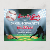 Honkbal Bar Mitzvah Save the Date Briefkaart (Voorkant)