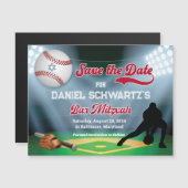 Honkbal Bar Mitzvah Save the Date Magnet (Voorkant / Achterkant)