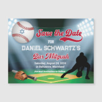 Honkbal Bar Mitzvah Save the Date Magnet