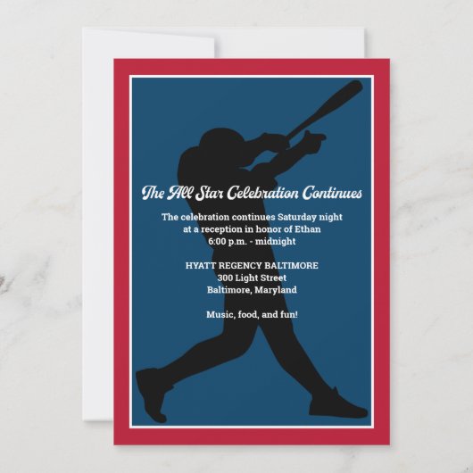 Honkbal Bar Mitzvah Uitnodiging (Achterkant)