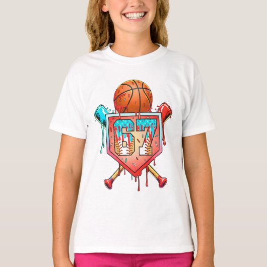 Honkbal Basketbal Jersey Nummer 67 Drip Sport T-shirt (Voorkant)