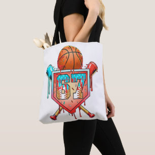 Honkbal Basketbal Jersey Nummer 67 Drip Sport Tote Bag