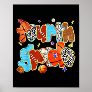 Honkbal Basketbal Voetbal Sporten B vierde klas Poster