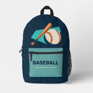 Honkbal Bat en Bal Navy Teal Rugzak