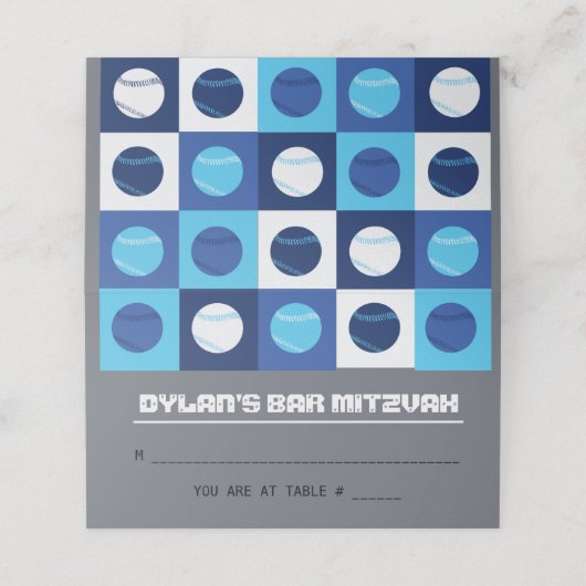 HONKBAL Bat Mitswa Tafel Zitplaatsen Escort Kaart Plaatskaartje (Buitenkant ongevouwen)