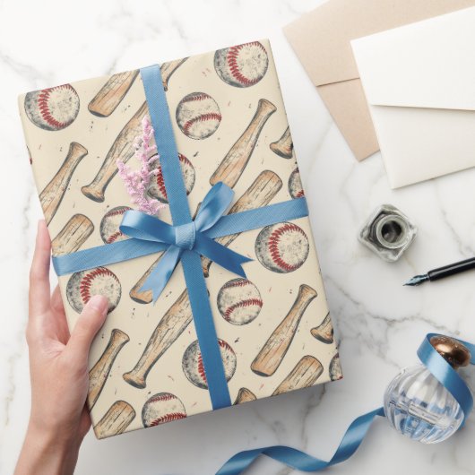 Honkbal Bat Terugblik Cadeaupapier (Geschenken)