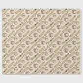 Honkbal Bat Terugblik Cadeaupapier (Vlak)