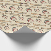 Honkbal Bat Throwback Cadeaupapier (Hoek)