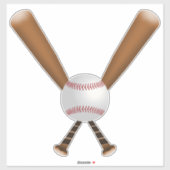 Honkbal Bats & Ball Sticker (Vel)