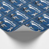 Honkbal Batter Catcher Umpire Blue Gift Cadeaupapier (Hoek)