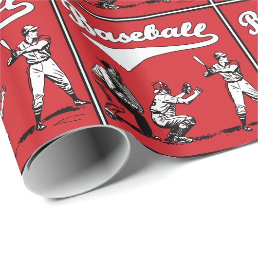 Honkbal Batter Catcher Umpire Gift Cadeaupapier (Rol Hoek)