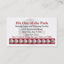 Honkbal Batting Cage Sports Loyalty Punch Kaart