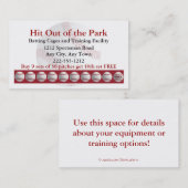 Honkbal Batting Cage Sports Loyalty Punch Kaart (Voorkant / Achterkant)