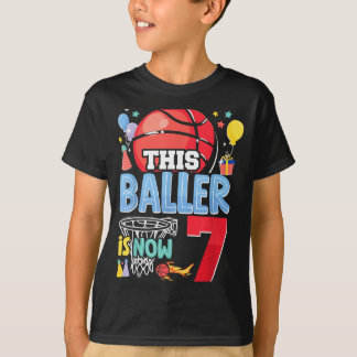 Honkbal Bball 7e verjaardag Deze Baller Is Nu 7 T-shirt