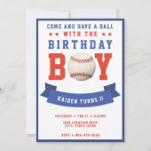 Honkbal Bday Boy 1e Verjaardagsfeest Kaart (Voorkant)