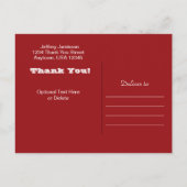 Honkbal bedankt Briefkaart (Achterkant)