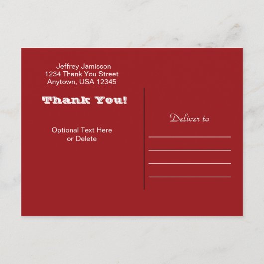 Honkbal bedankt Briefkaart (Achterkant)